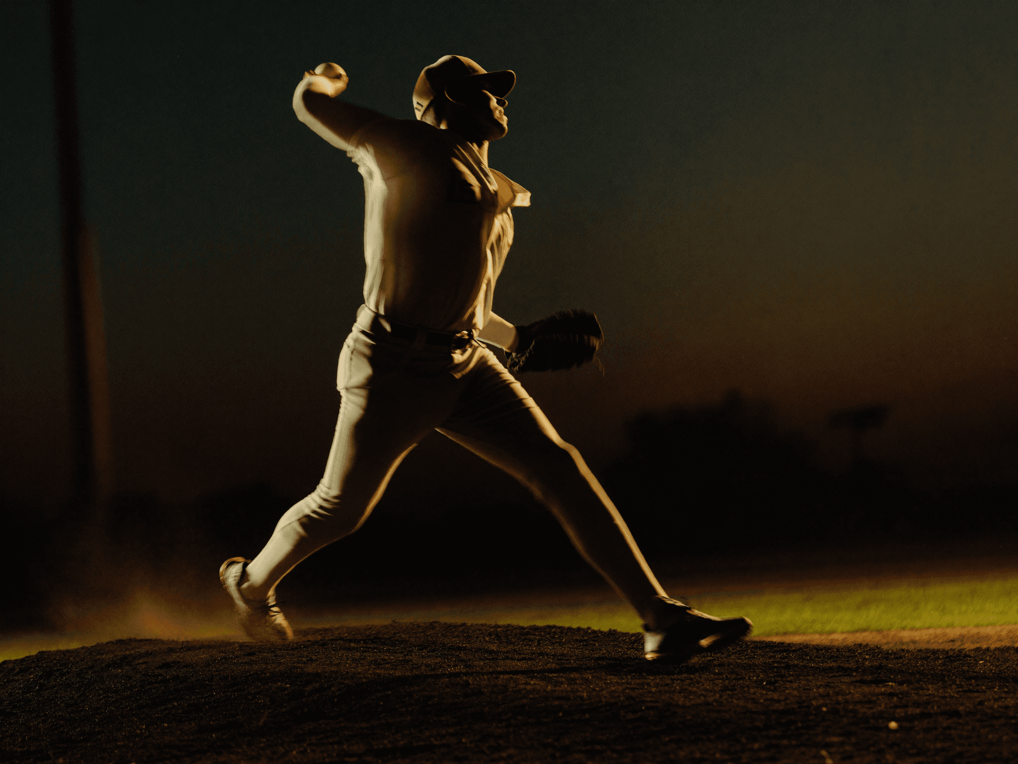 Softball athlete in action